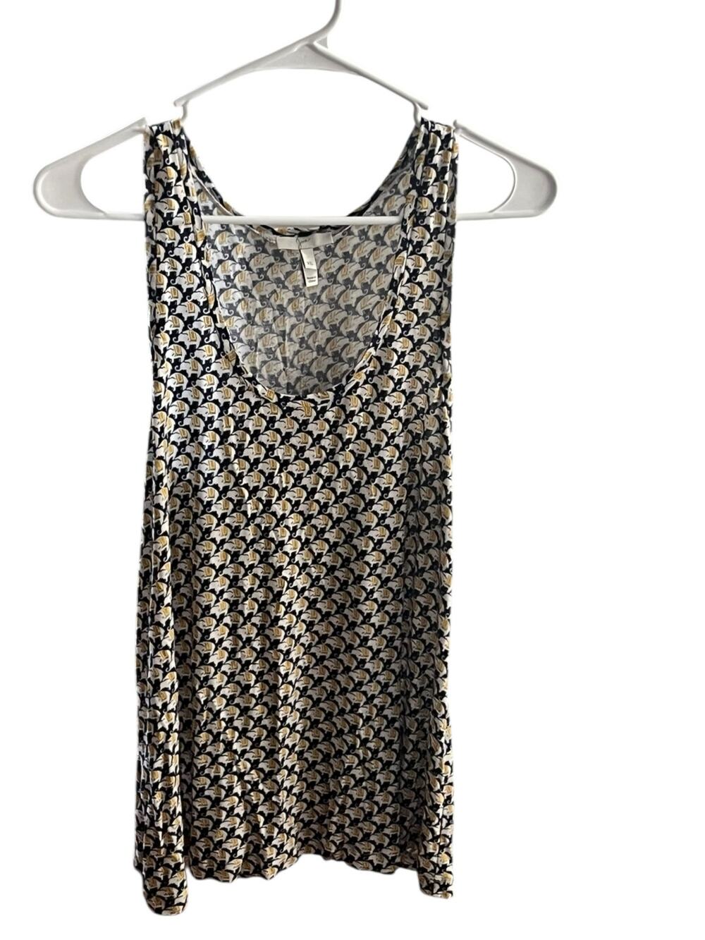 Joie Elephant Print Tank Top | XS | Scoop Neck | 100% Rayon | EUC